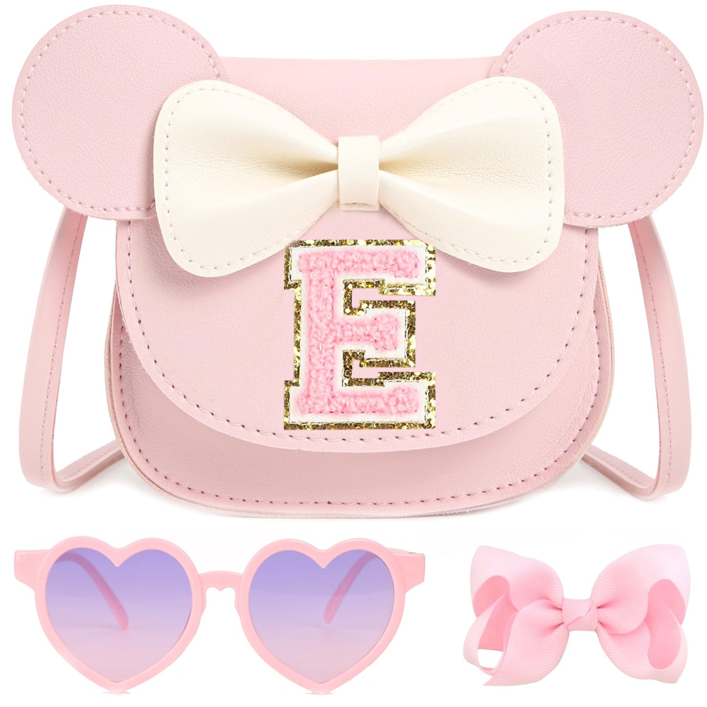 PRLINJSK Toddler Purse for Girls Birthday Gift, Little Girls Purse Kids Wallet Mouse Crossbody Bag Gift Set