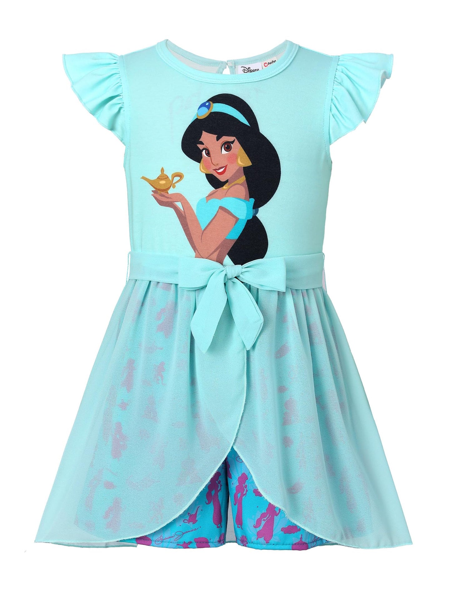 Disney Princess Frozen Elsa Minnie Mouse Stitch Toddler Girl Romper With Skirt Overlay Summer Jumpsuit with Bow 2-6 Years