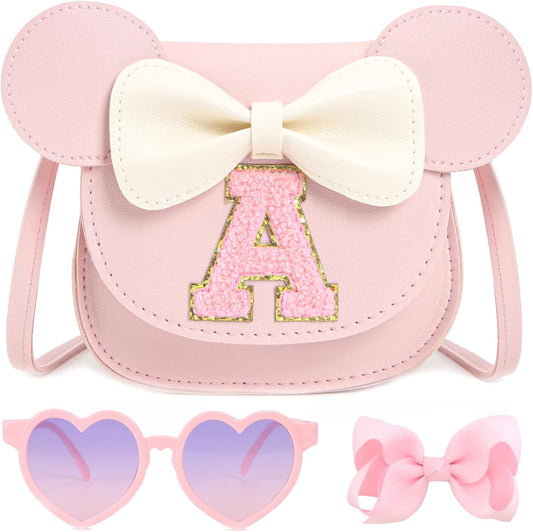 PRLINJSK Toddler Purse for Girls Birthday Gift, Little Girls Purse Kids Wallet Mouse Crossbody Bag Gift Set