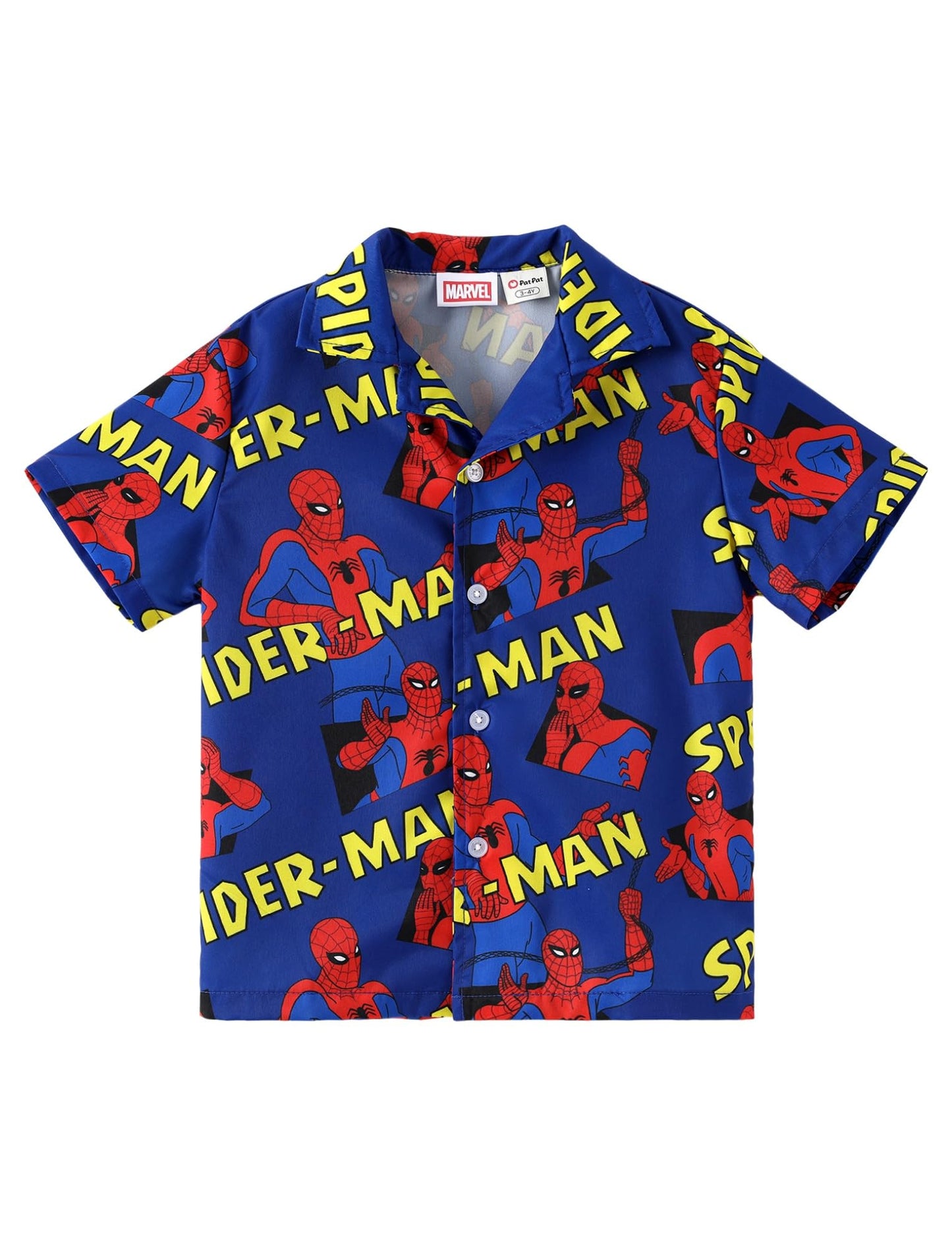 Disney Marvel Spiderman Cars Stitch Star Wars Mickey Boys Hawaii Shirt Button Up Dress Shirts Short Tropical Shirt Kids 2-13Y