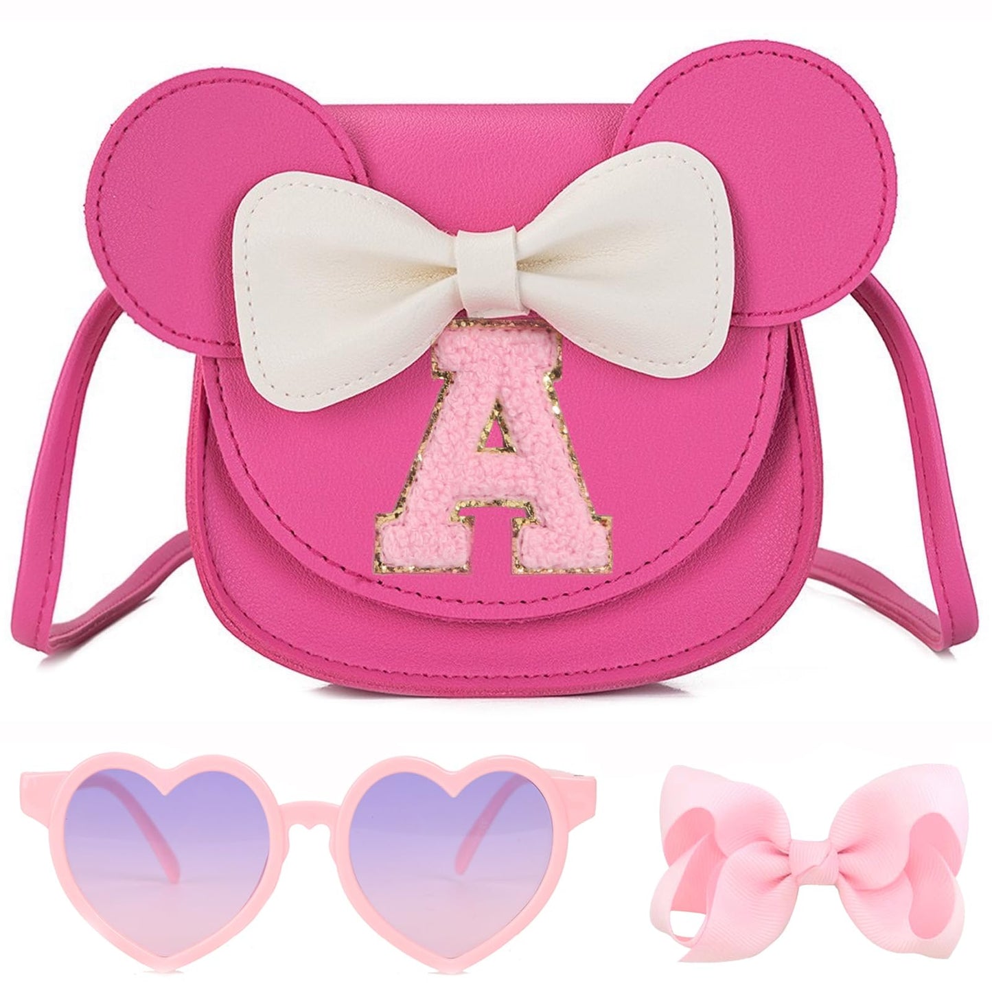 PRLINJSK Toddler Purse for Girls Birthday Gift, Little Girls Purse Kids Wallet Mouse Crossbody Bag Gift Set