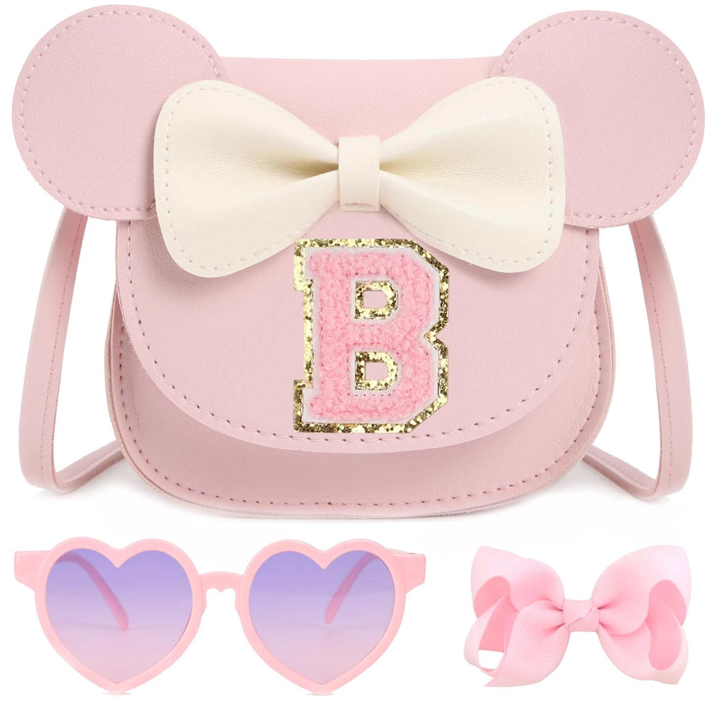 PRLINJSK Toddler Purse for Girls Birthday Gift, Little Girls Purse Kids Wallet Mouse Crossbody Bag Gift Set