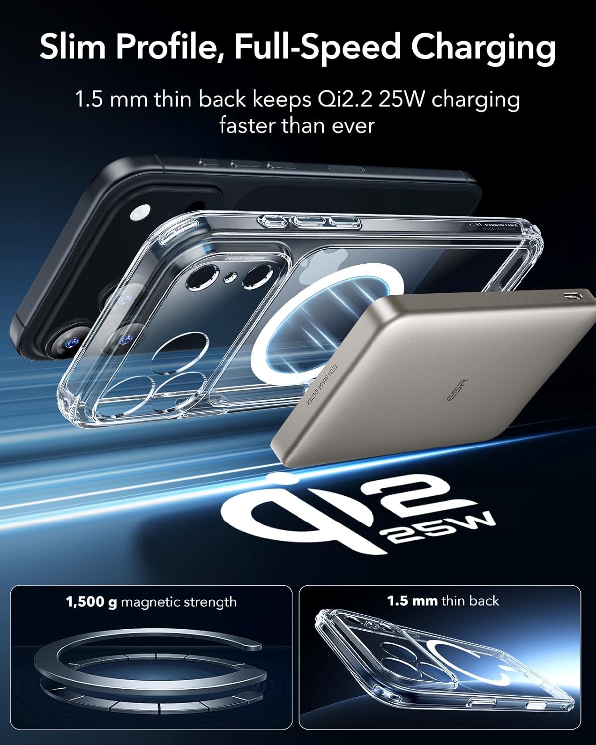 ESR iPhone 17 Pro Max Clear Case: MagSafe, Camera Control, Military-Grade Protection