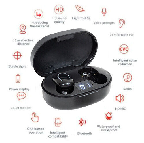 Bluetooth 5.3 Headphones In Ear Wireless TWS Sport Headphones IPX-5 With Microphone De - EBS PLATFORM INC.