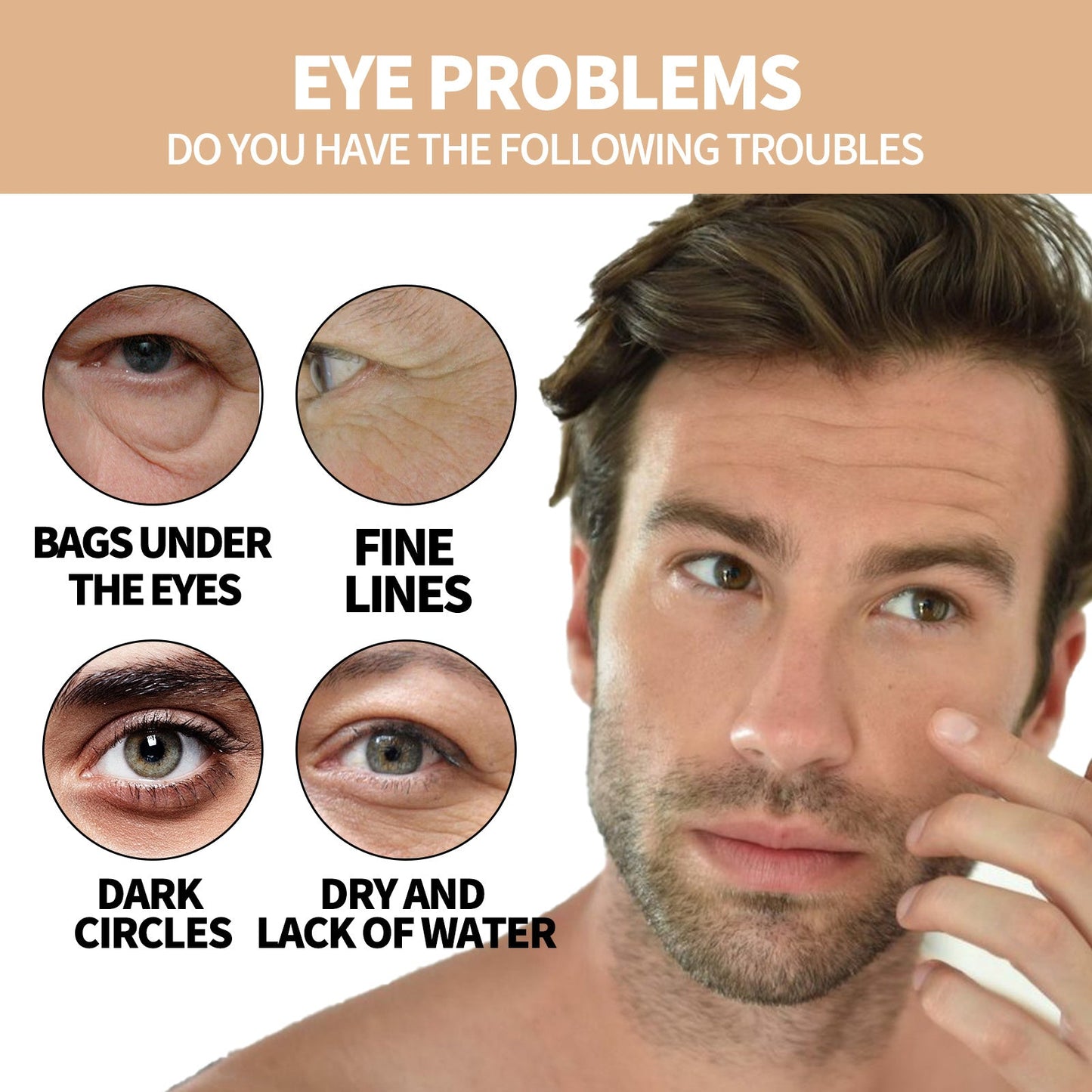 East Moon Men's Hydrating Energizing Eye Roller Firming And Lifting To Reduce Fine Lines And Dark Circles Under Eye Bags