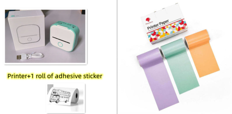 Portable Mini Thermal Label Printer Home Photo Printer Student Wrong Question Printer Bluetooth-compatible Mini Label Printer Price Tag - EBS PLATFORM INC.