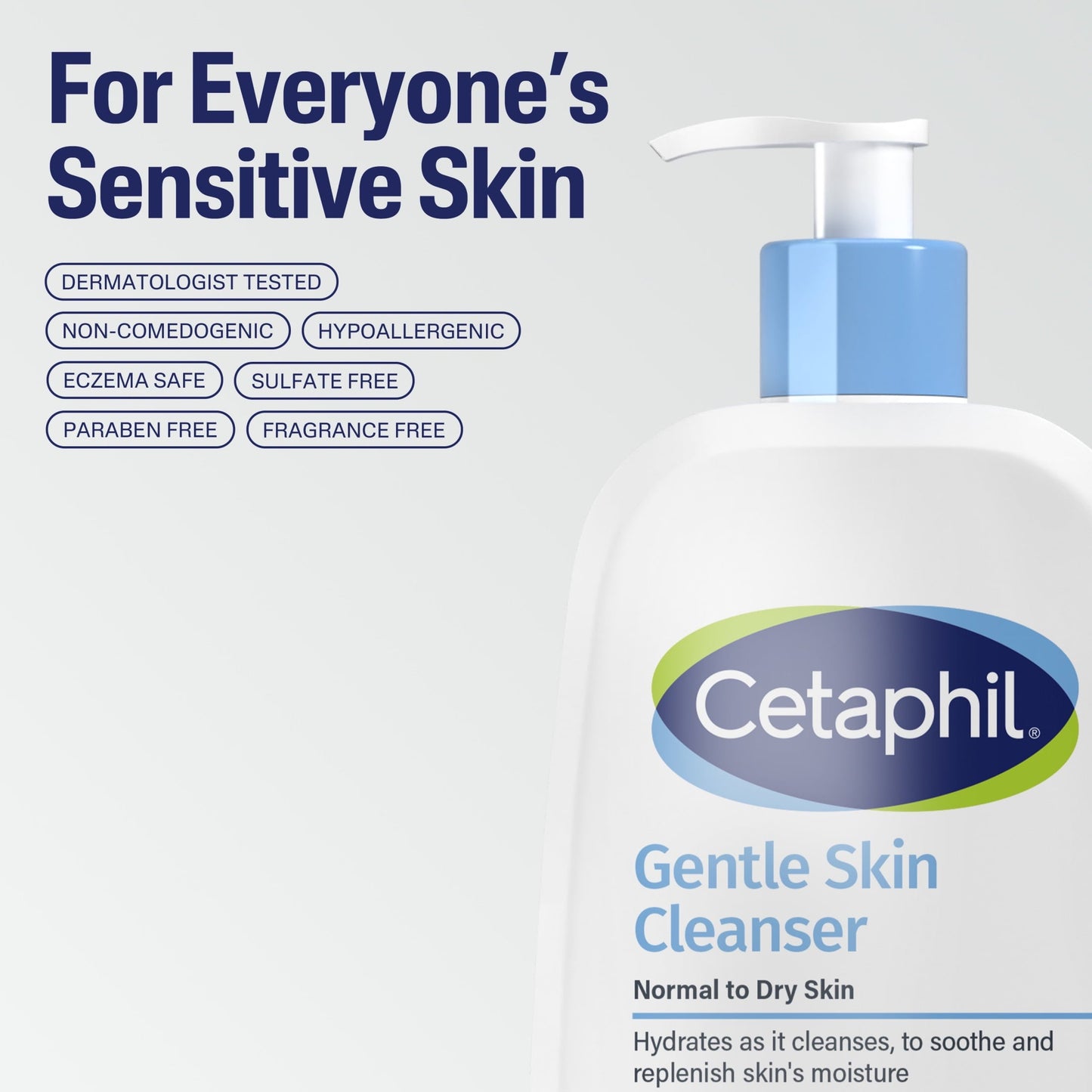 Cetaphil Face Wash Hydrating Gentle Skin Cleanser for Dry to Normal Sensitive Skin, 20 oz