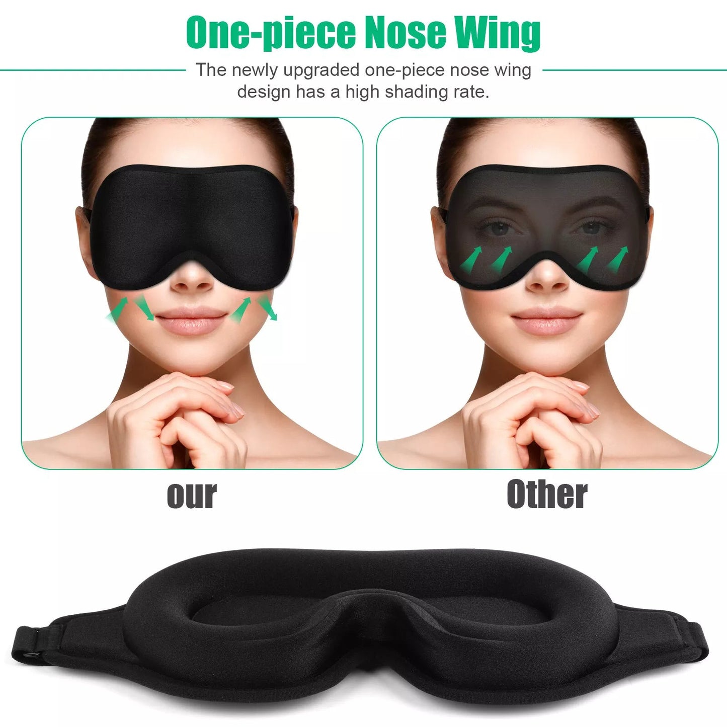 3D Travel Silk Eye Mask Sleeping Soft Padded Shade Cover Rest Relax Blindfold Men Women Night Sleeping Mask Cover Eye - EBS PLATFORM INC.
