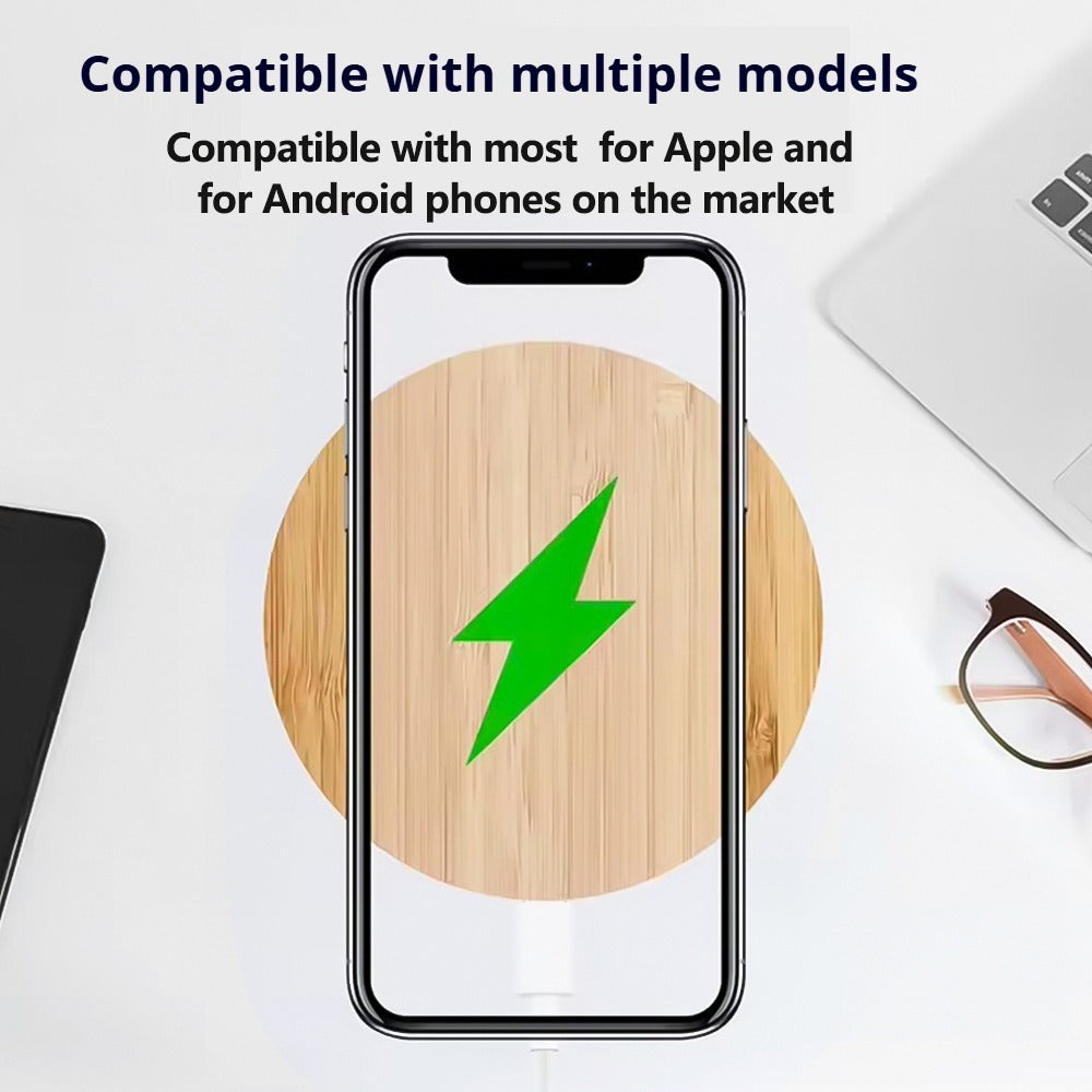 Bamboo Vertical Wireless Charging, Home, Office, Travel Universal, Dual-coil Design, Horizontal And Vertical Screen Can Be Charged, Compatible With All Kinds Of Wireless Charging Equipment