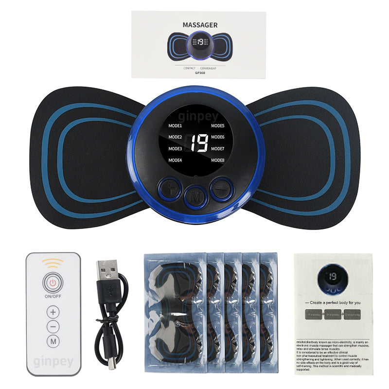 Mini Massage Patch Cervical Massager Shoulder And Neck Massager EMS Portable Pulse Smart Massage Patch 8 Modes 19 Gears