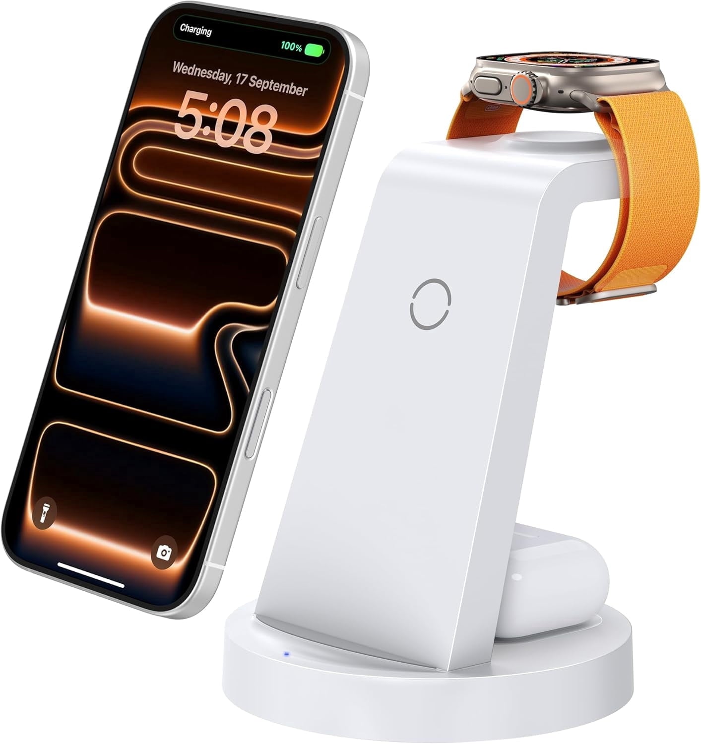 ETEPEHI 18W Wireless Charger for iPhone - 3 in 1 Charging Station Compatible with iPhone 17/16e/16/15/14/13/12 Pro Max, for iWatch & Air Pods 4 3 Pro, Black
