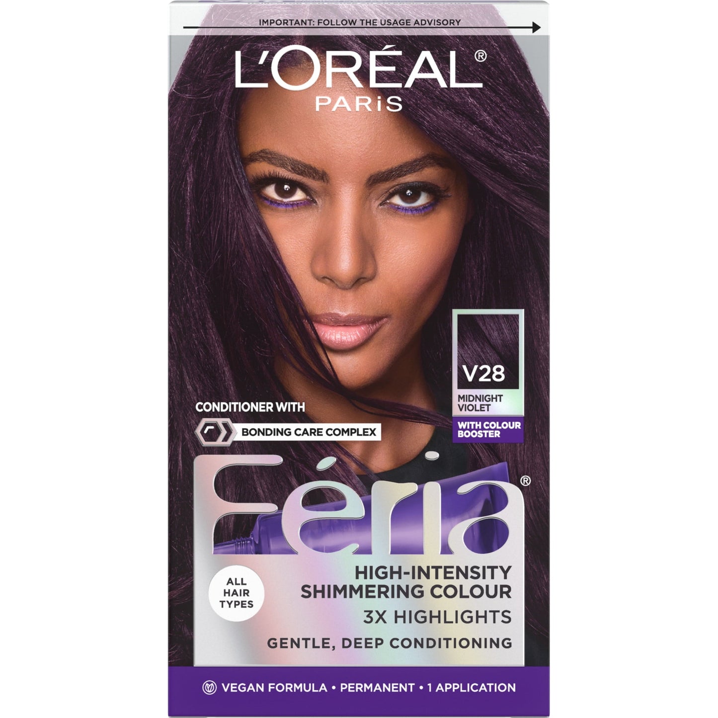 L'Oreal Paris Feria Shimmering Permanent Hair Color, R57 Cherry Crush, 1 Kit