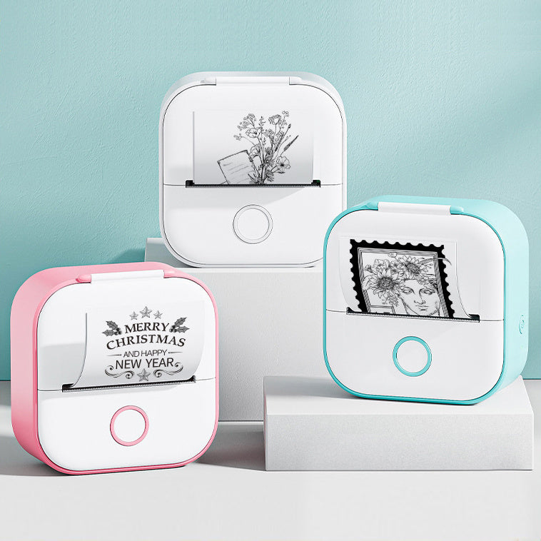 Portable Mini Thermal Label Printer Home Photo Printer Student Wrong Question Printer Bluetooth-compatible Mini Label Printer Price Tag - EBS PLATFORM INC.