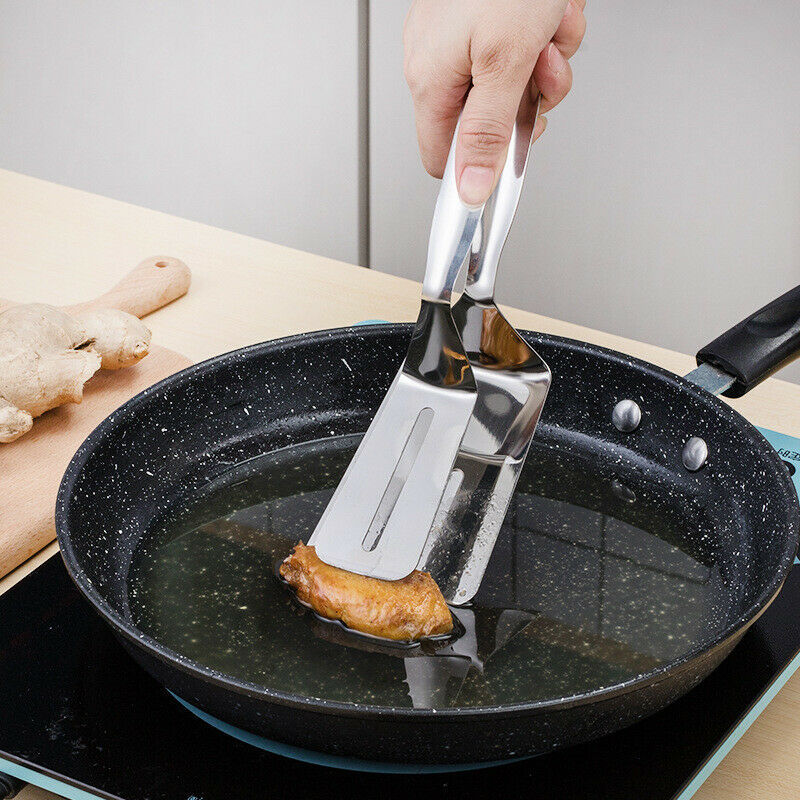 Stainless Steel Steak Clamp Food Bread Meat BBQ Clip Tongs Kitchen Cooking Tool - EBS PLATFORM INC.