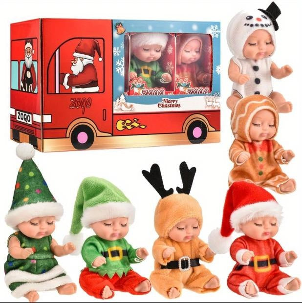 4 Inch Mini Baby Doll Set Of 6 Pieces Realistic Reborn Baby Doll-Baby Gifts For Boys And Girls From 3 Years Old Birthday Gifts