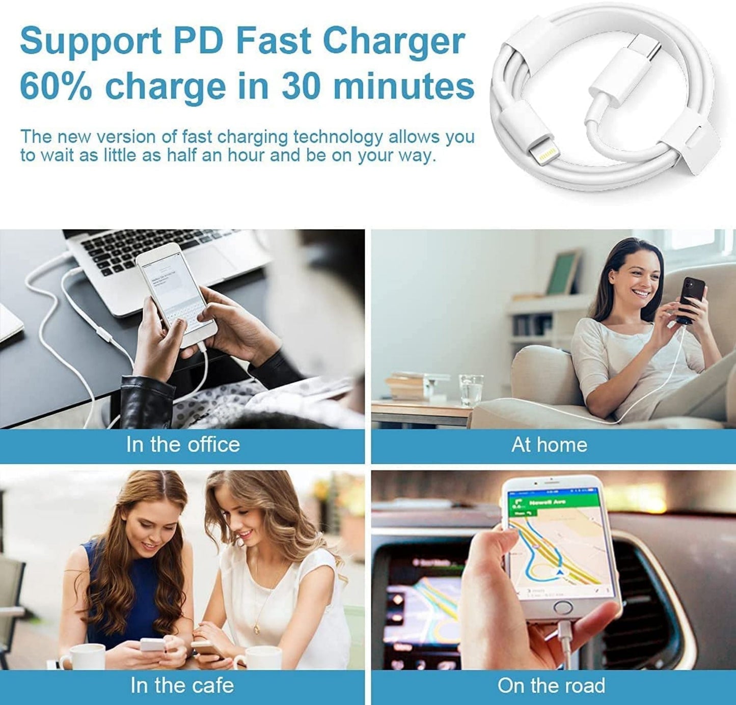 Coreykin 20W USB C Charger-Super Fast Charger with 6FT Cable-Compatible with iPhone 14/14Pro/14Pro Max/13/13 Pro/13Pro Max/12/12Pro/XS/Max/XR/X/8/8 Plus-White