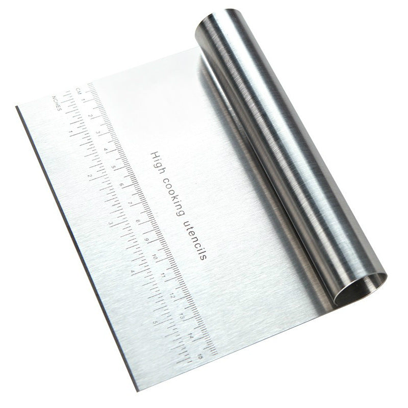 Stainless Steel Pastry Spatulas Cutter With Scale Pizza Dough Scraper Fondant Cake Decoration Tools Baking Kitchen Accessories Dough Cake Stainless Steel Pizza Flour Tool Cutter Chopper Scraper - EBS PLATFORM INC.