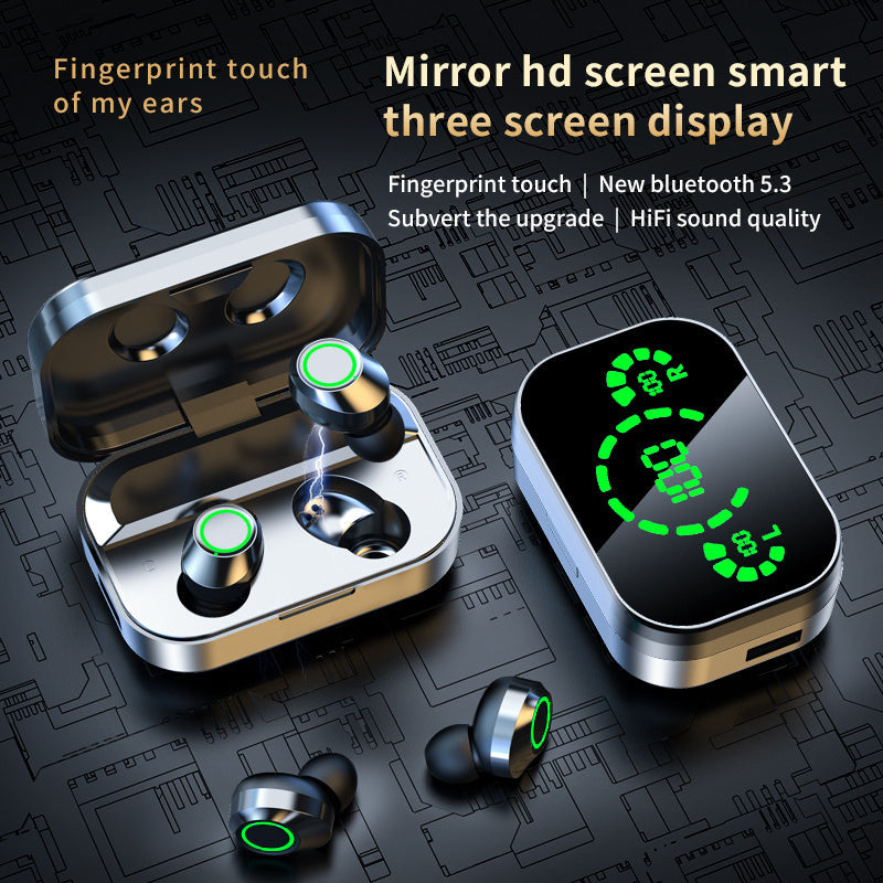 YD03 Wireless Bluetooth-compatible Headset TWS Large Screen Smart Digital Display In Ear Breathing Light - EBS PLATFORM INC.