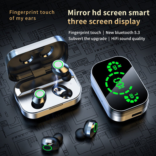 YD03 Wireless Bluetooth-compatible Headset TWS Large Screen Smart Digital Display In Ear Breathing Light - EBS PLATFORM INC.