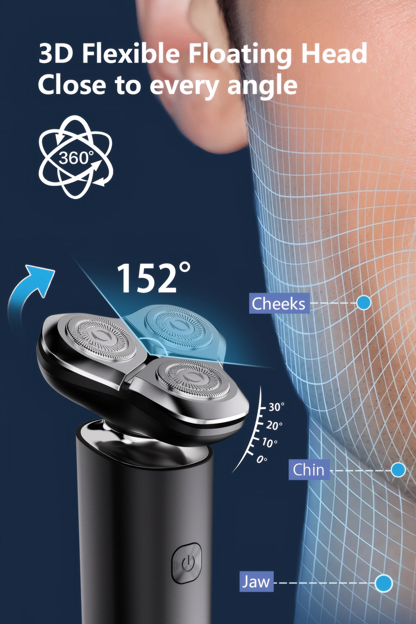 Scootworks Electric Razor for Men, Waterproof Cordless Electric Shaver, Wet Dry Adjustable Speeds Beard Trimmer Grooming Kit with LED Display, Fast Charging