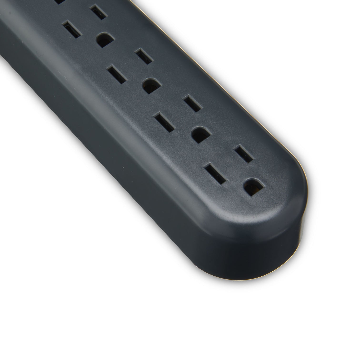 onn 6-Outlet Surge Protectors with 2.5' Power Cords, Gray, 2 Count