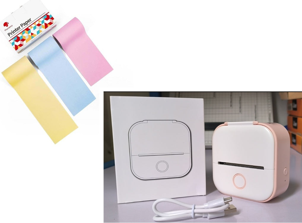 Portable Mini Thermal Label Printer Home Photo Printer Student Wrong Question Printer Bluetooth-compatible Mini Label Printer Price Tag - EBS PLATFORM INC.
