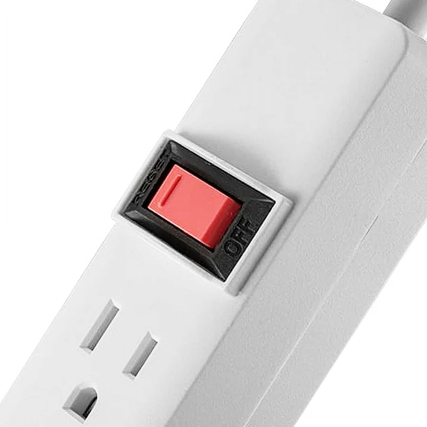 Hyper Tough 6-Outlet Indoor Power Strip with 2.5 ft Extension Cord, ETL Certified, White